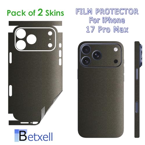 for iPhone 17 PRO MAX Skin Wrap 3M Film (2 Pack) Protective for Sides and Back (Charcoal) - color: Charcoal