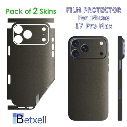 for iPhone 17 PRO MAX Skin Wrap 3M Film (2 Pack) Protective for Sides and Back (Charcoal) - color: Charcoal