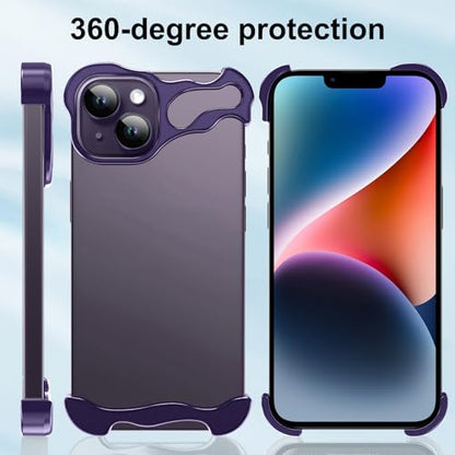 Frameless Phone Case Crafted for iPhone 14 Plus Purple - color: Aluminum Purple, size: iPhone 14 Plus