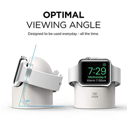 elago W2 Charger Stand Compatible with Apple Watch Series Ultra3/Ultra2/Ultra/11/10/9/8/7/6/5/4/3/2/1/SE3/SE2/SE1 (49mm, 46mm, 45mm, 44mm, 42mm, 41mm, 40mm, 38mm) - color: White