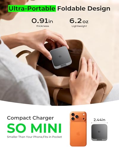 3 in 1 Charging Station for Apple - Qi2.2 25W Magnetic Wireless Charger for iPhone 18/17/16-12, Apple Watch, AirPods, Travel Fast Charging Foldable Stand with 45W GaN Adapter, Aluminum Alloy Design - color: Stellar Gray