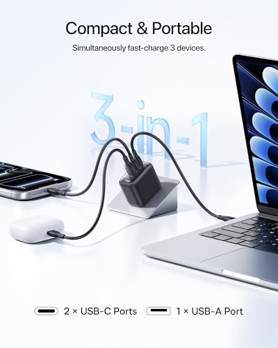 Baseus Enerfill 70W USB C Charger, Fast Charging Block with Foldable Plug