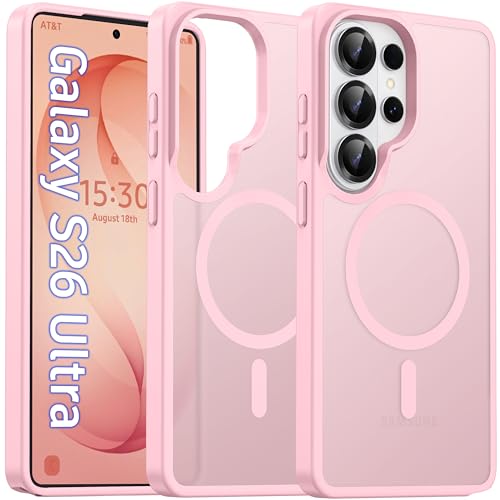 Oterkin Magnetic Samsung Galaxy S26 Ultra Case, Light Pink | Matte, Compatible with MagSafe, Frosted Translucent, Shockproof Anti-Scratch Slim Fit, Military Grade Protection - color: S26 Ultra-Light Pink, size: Galaxy S26 Ultra Case 6.9''