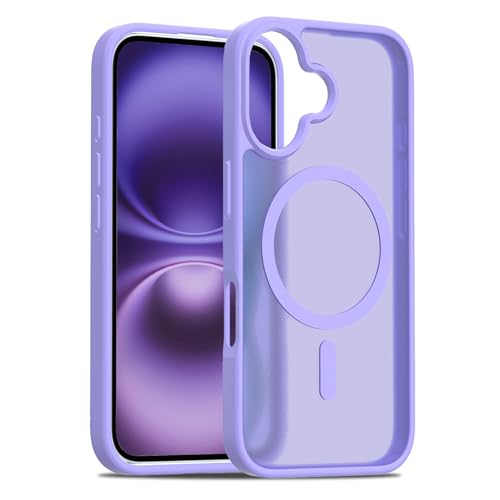 PinLiSheng Magnetic for iPhone 16 Case [Mil-Grade Drop Protection] [Compatible with Magsafe] Shockproof Slim Translucent Matte Protective Phone Case - Light Purple - color: A-Light Purple, size: iPhone 16