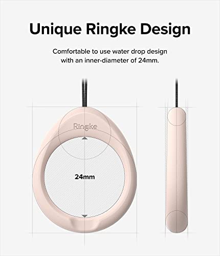 Ringke Camera and Phone Strap [Finger Ring Strap Black & Pink Sand] - color: Black & Pink Sand
