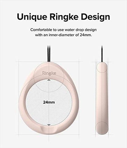 Ringke Camera and Phone Strap [Finger Ring Strap Black & Pink Sand] - color: Black & Pink Sand