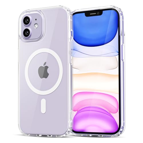 LoeoeL for iPhone 11 Case Clear Mag Safe, Ultra Thin Slim Cover Magnetic Compatible with Magsafe Phone Case for Women Men Girl, Cute Soft TPU Silicone & Transparent Anti-Yellow Hard Plastic, Clear - color: Clear, size: 11