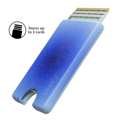 Casely MagWallet | Aura | Cobalt Clarity | Blue | Slim Wallet Card Holder | Compatible with MagSafe | Soft-Touch Hard Silicone | Holds Up to 3 Cards - color: Aura | Cobalt Clarity | Blue