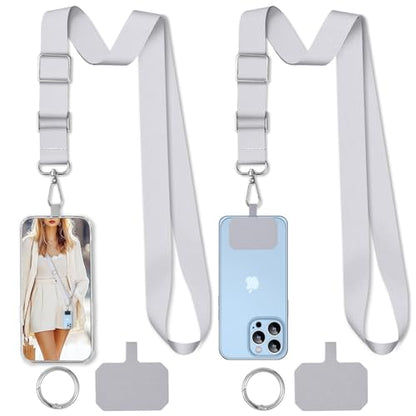 2 Pack Phone Lanyard Cell Phone Lanyard Crossbody Adjustable Phone Strap for Use Around the Neck Cell Phone Lanyard - color: Gray