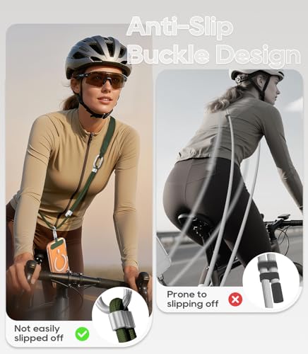 Phone Lanyard Crossbody with Phone Tabs, Adjustable Cellphone Lanyard with Skin-Friendly Neckband and Metal Carabiner - color: Army Green