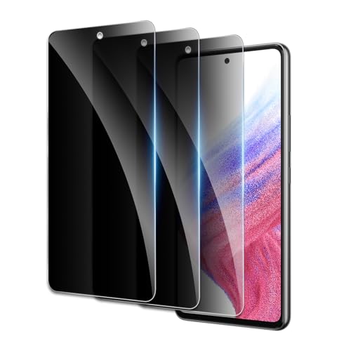 Privacy Screen Protector for Samsung Galaxy A51/A52/A53 5G, Shatterproof Tempered Glass Accessories, Anti Spy Tempered Glass Film, Case Friendly Ultra Resistant 9H Hardness Anti-Glare HD Black -3 Pack