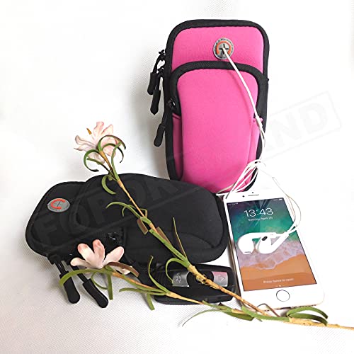Adjustable Strap Cellphone Arm Bag Wallet Pouch Armband for Cell Phone Keys Cards Walking Jogging Running Hiking Trekking Gardening Skating for iPhone 6 6S 7 8 X XR XS 11 12 Max Pro Plus Samsung -Rose - color: J/Adjustable Rose Bag for Any Arm
