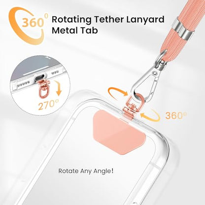 COCASES 360° Rotation Phone Tether Tab, Rose Gold, 3 Pack - color: Rose Gold*3