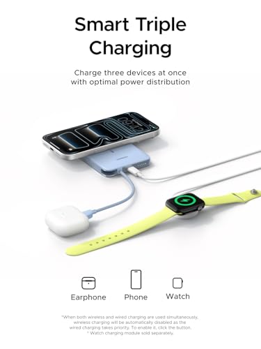 UGREEN Magflow Air 10000mAh Qi2 15W Wireless Power Bank Built-in Cable - color: Blue