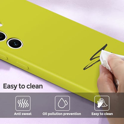 Liquid Silicone Case for Samsung Galaxy S24 5G SM-S921U/S921W, Slim Shockproof Cover for Samsung Galaxy S24 2024, Yellow - color: Yellow Green