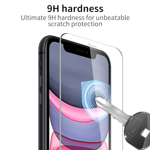 3 Pack Tempered Glass Screen Protector for iPhone 11/ iPhone Xr, 9H Hardness, Scratch Resistant, HD Clear, Case Friendly, Bubble-Free, Easy Install - size: iPhone 11/ iPhone Xr