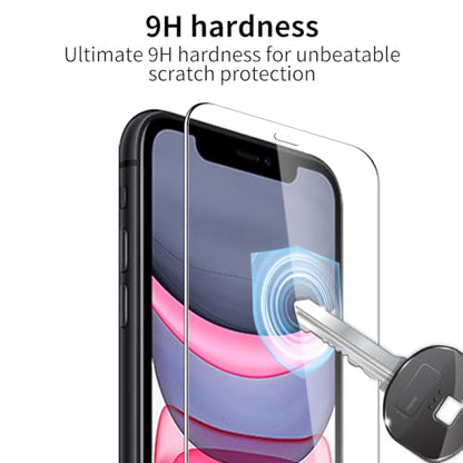 3 Pack Tempered Glass Screen Protector for iPhone 11/ iPhone Xr, 9H Hardness, Scratch Resistant, HD Clear, Case Friendly, Bubble-Free, Easy Install - size: iPhone 11/ iPhone Xr
