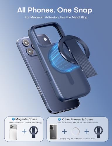 SINCEHOLY for MagSafe Phone Grip, N52 Magnetic Phone Ring Grip & Stand