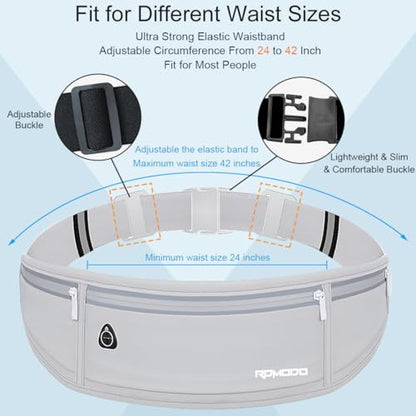 Water Resistant Fanny Pack, Slim Running Belt for Women Men, Grey - color: 04 - Grey