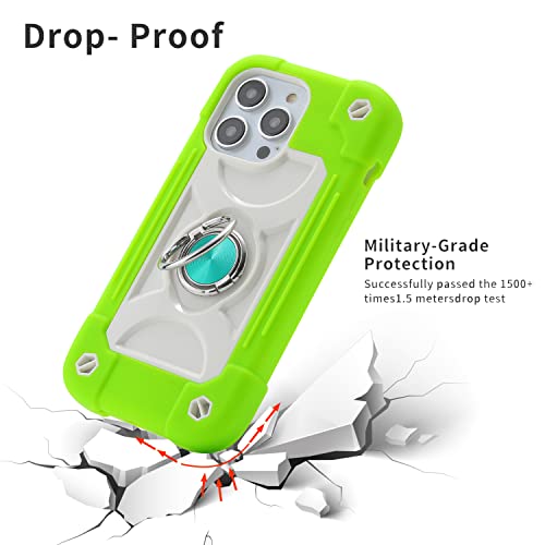 MARKILL Compatible with iPhone 14 Pro Case 6.1 Inch with Built-in Ring Stand, Military Grade Drop Protection Full Body Rugged Heavy Duty Case 3 in 1 Protective Durable Cover - color: Guava, size: iPhone 14 Pro 6.1"