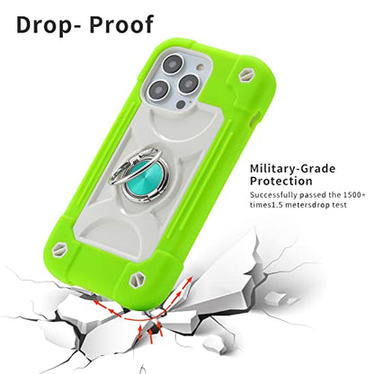 MARKILL Compatible with iPhone 14 Pro Case 6.1 Inch with Built-in Ring Stand, Military Grade Drop Protection Full Body Rugged Heavy Duty Case 3 in 1 Protective Durable Cover - color: Guava, size: iPhone 14 Pro 6.1"