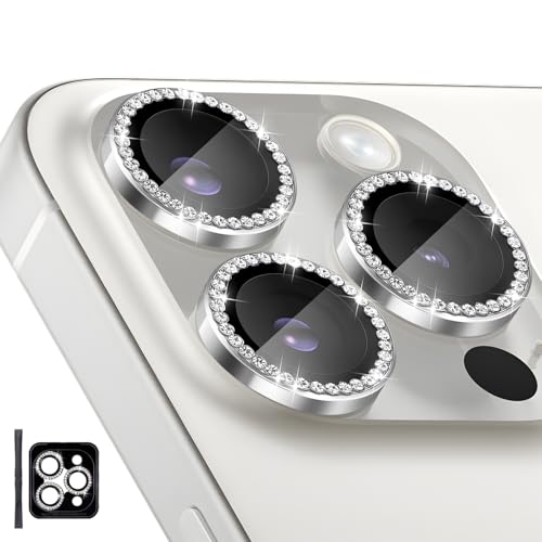 Camera Lens Protector for iPhone 16 Pro/16 Pro Max, Diamond Silver - color: Diamond Silver