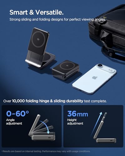 Spigen Foldable Wireless Charger, 25W Qi2.2 2-in-1