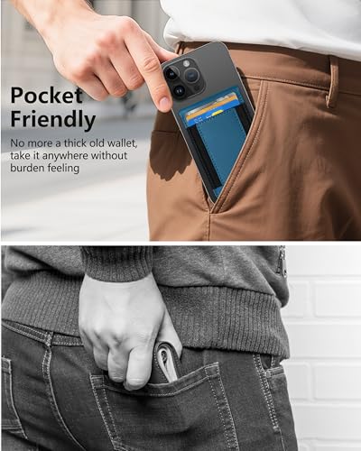 for MagSafe Wallet with Money Clip, Adjustable Stand & 8 Card Holder | ID Window, Stronger Magnetic Wallet for iPhone 17/16/15/14/13/12 Series, RFID Blocking, for iPhone Wallet, Blue - color: Blue
