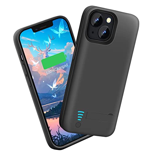 Sitong Battery Case for iPhone 14 Plus, 6000mAh Rechargeable Extended Battery Charging/Charger Case, Add 100% Extra Juice (6.7 Inches) Black