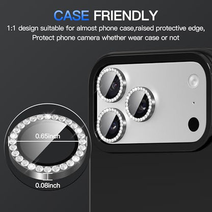 Suoman for iPhone 17 Pro/Pro Max Camera Lens Protector-Grey - color: Diamonds-Grey