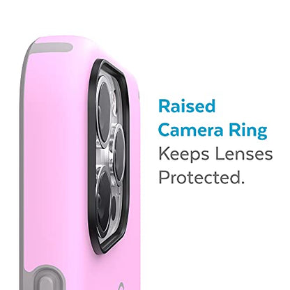 Speck iPhone 13 Pro Case - Drop Protection & Scratch Resistant, Compatible with MagSafe Case for iPhone13 Pro - Slim Design with Soft Touch Coating - Aurora Purple, Cathedral Grey CandyShell Pro - color: Aurora Purple/Cathedral Grey