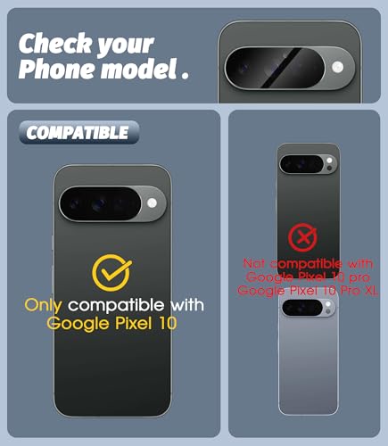 Orzero (3 Pack Camera Lens Protector Compatible for Google Pixel 10 (Not for Pro/XL Model), Protector de Cámera Case Friendly Tempered Glass 9H High Definition Microphone Cutout Anti-Scratch