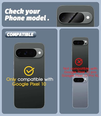 Orzero (3 Pack Camera Lens Protector Compatible for Google Pixel 10 (Not for Pro/XL Model), Protector de Cámera Case Friendly Tempered Glass 9H High Definition Microphone Cutout Anti-Scratch