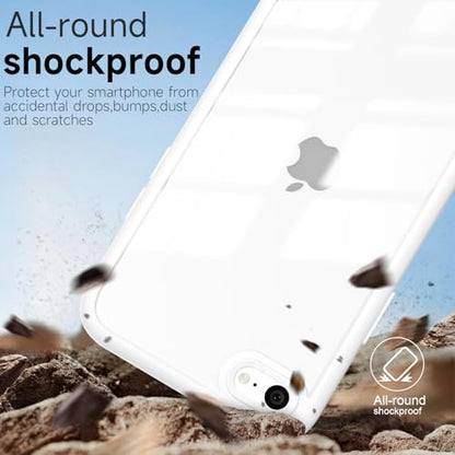 LoeoeL for iPhone SE 2022/2020/ 7/8 Case Clear, Transparent Hybrid SE Phone Case [Hard Plastic & Soft Silicone Bumper] Acrylic Non Yellowing Thin Slim Protective Cover, White - color: White, size: SE / 7 / 8