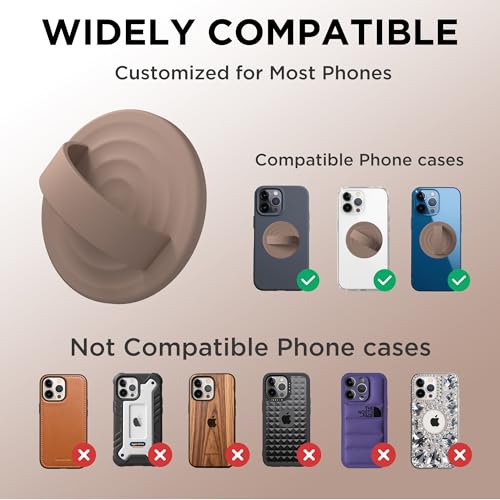 Magnetic Phone Grip for MagSafe, Silicone Ring Grip, Light Brown - color: Light Brown