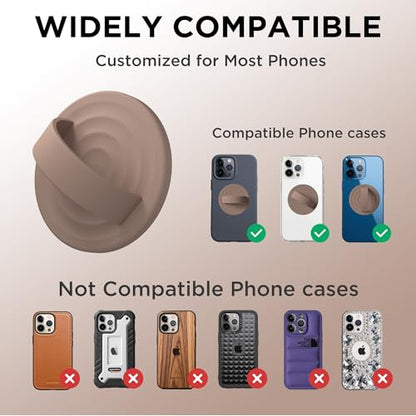 Magnetic Phone Grip for MagSafe, Silicone Ring Grip, Light Brown - color: Light Brown