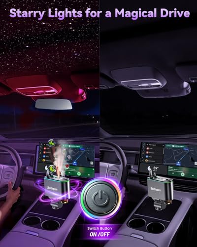 5 in 1 Retractable Car Charger USB C, Car Phone Charger for Dual Cables