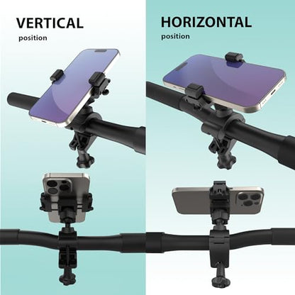 UPPEL Bike Phone Mount 360° Rotatable Bike Phone Holder Universal Cell Phone Bicycle Stand for iPhone and More 3.5-7 inch Cellphone - 2.1-3.5 in Width-Black
