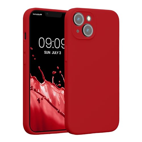 kwmobile Case Compatible with Apple iPhone 14 Case - Slim TPU Silicone Phone Cover - Soft Touch Finish - Rhubarb Red - color: Rhubarb Red, size: iPhone 14