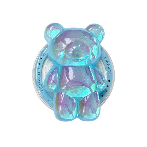 Magnetic 3D Bear Phone Grip Stand, MagSafe Compatible — Aqua Blue - color: Aqua Blue