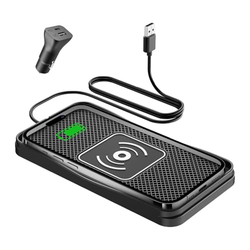 15W Non-Slip Wireless Car Charger Pad with 20W Adapter USB - size: 7" L x 3.5" W - 39.4" Adapter - USB