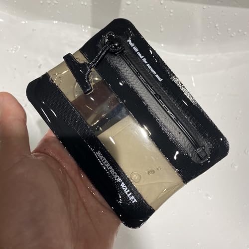 Heavy Duty Airtight Wallet Submersible Waterproof Wallet Protection for Keys, Cards - color: Black with Clear Window, size: 5.2" X 4" / 13.5CM X 10 CM