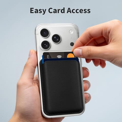 Magnetic Wallet Cell Phone Card Holder for Phone Case with Mag-Safe - color: Classic Black, size: 1 Pack
