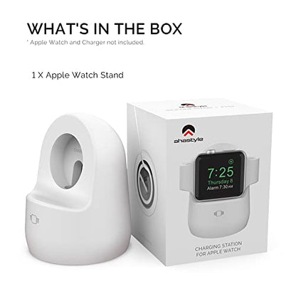 AhaStyle iWatch Stand Silicone Charging Dock Holder for Apple Watch Series - color: White