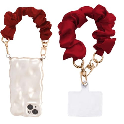 Phone Wrist Strap, Scrunchie Phone Lanyard with Tether Tab,Anti-Drop Hands-Free Wrist Strap (Red) - color: J