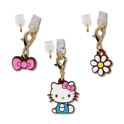 Sonix x Sanrio Dust Plugs - USB C + Lightning Compatible - Sanrio Silicone Charging Port Charms (3 Pack) - Hello Kitty Pink Bows - color: Hello Kitty Pink Bows