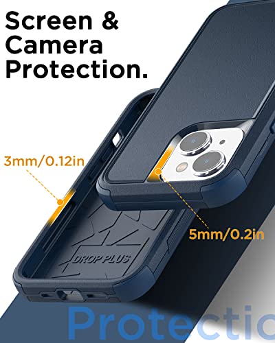 AICase for iPhone 13/iPhone 14 Case,Heavy Duty 3-Layer Rugged Pocket-Friendly Phone Case,Durable Military Grade Protection Shockproof/Drop Proof/Dust-Proof Protective Cover for iPhone 13/14(sea Blue) - color: sea blue Case