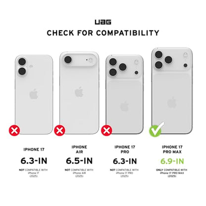 URBAN ARMOR GEAR UAG Designed for iPhone 17 Pro Max Case Monarch Pro - Compatible with MagSafe Military Grade Protective Cover, Crimson - color: Monarch Pro - Crimson