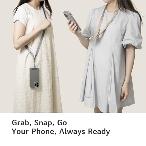 EKAX-Adjustable Anti-Theft Phone Lanyard Crossbody and Neck Strap with 2 Tether Tabs, Hands-Free Strap for Wallet, Keys, - color: Pink&black
