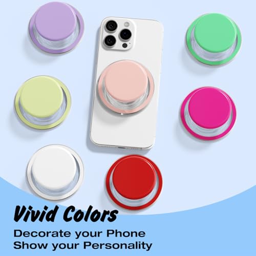Svanove Magnetic Cell Phone Grip Compatible with Magsafe, Collapsible Phone Stand Holder Round Expanding Kickstand for iPhone Samsung Mobile Phones, Cute Soft Silicone Glossy Jelly, Light Pink - color: Pink, style: Magnetic
